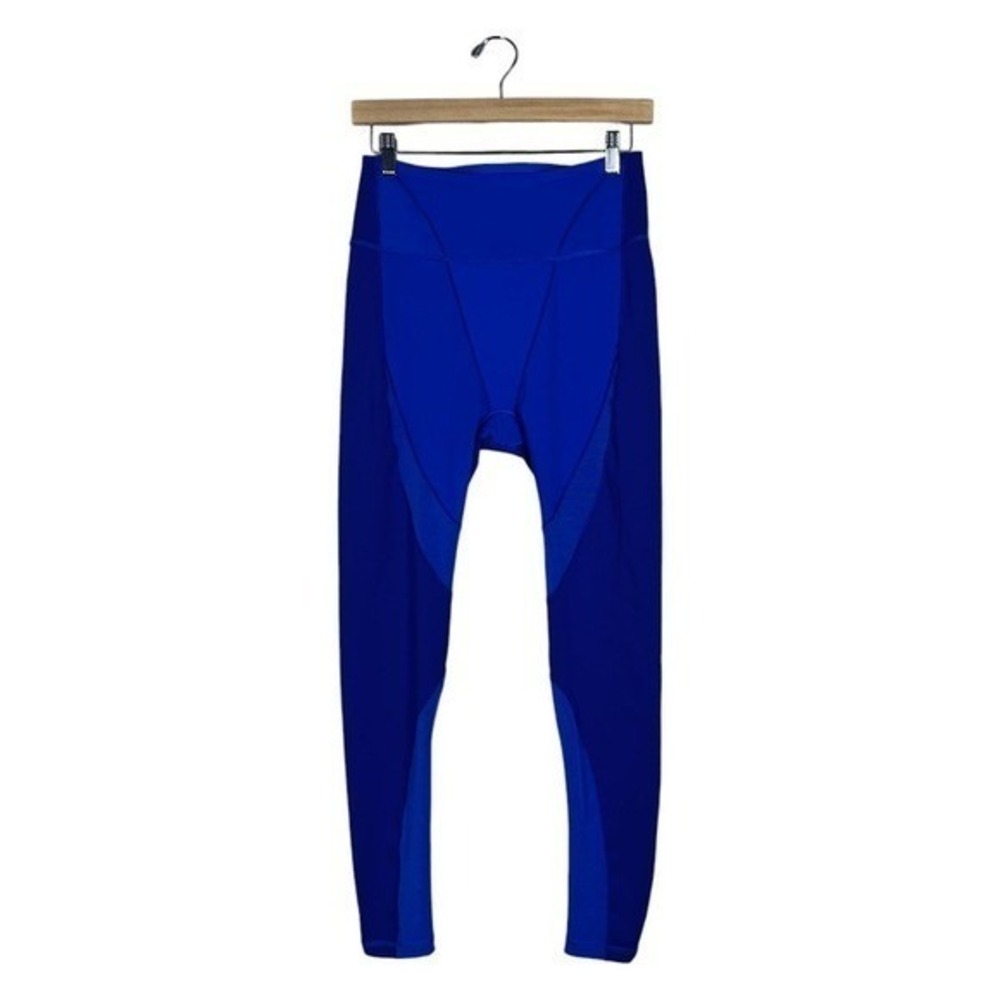 Adidas Ivy Park Leggings Solid Blue Paneled Mesh Athleisure ActivewearSize M